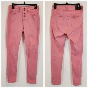 !iT Jeans Kimmie Extreme High Rise Button Fly Skinny Ankle Size 6 28" Waist